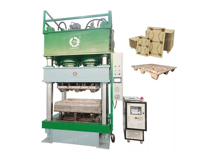 Hydraulic wood pallet machine