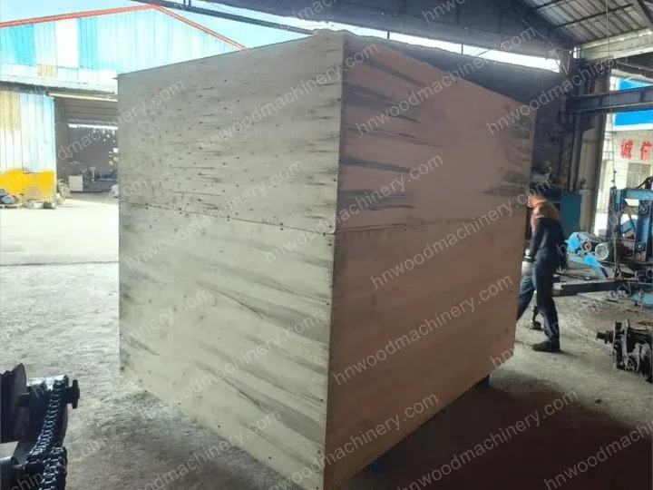Swiss Wood Processing Company Purchases Shuliy Log Debarking Machine 5 Packing of wood debarking