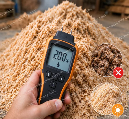 sawdust moisture