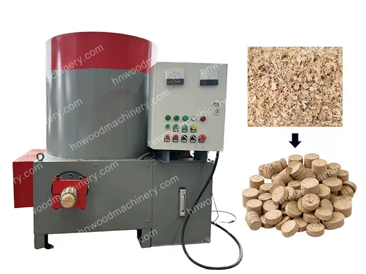 Wood briquette making machine